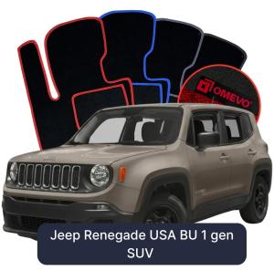 Velurové autokoberce OMEVO pro Jeep Renegade USA BU 1 gen SUV (2014-2025)
