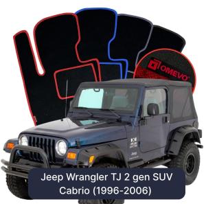 Velurové autokoberce OMEVO pro Jeep Wrangler TJ 2 gen CabrioCabrio SUVSUV (1996-2006)