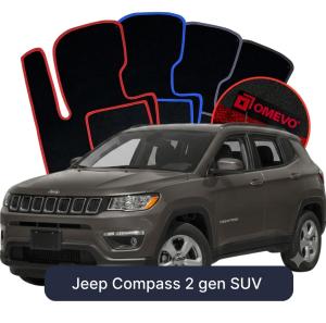 Velurové autokoberce OMEVO pro Jeep Compass 2 gen SUV (2016-2026)