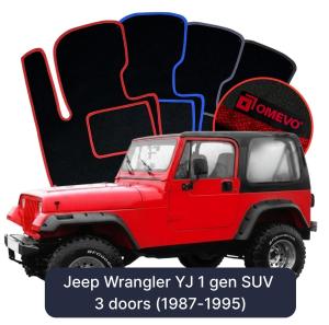 Velurové autokoberce OMEVO pro Jeep Wrangler YJ 1 gen SUV 2 dveře (1987-1995)