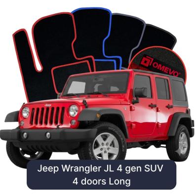 Velurové autokoberce OMEVO pro Jeep Wrangler JL 4 gen SUV 4 dveře Long (2017-2025)
