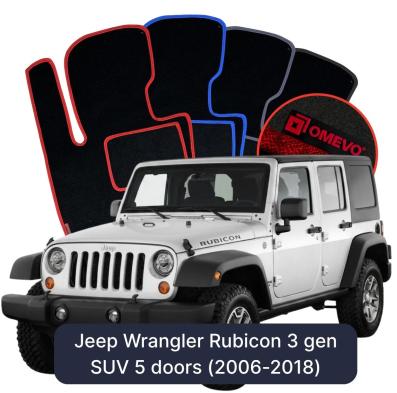 Velurové autokoberce OMEVO pro Jeep Wrangler Rubicon 3 gen SUV 5-dveřový (2006-2018)