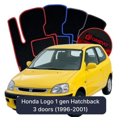 Velurové autokoberce OMEVO pro Honda Logo 1 gen Hatchback 3 dveře (1996-2001)