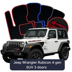 Velurové autokoberce OMEVO pro Jeep Wrangler Rubicon 4 gen SUV 3 dveře (2017-2025)