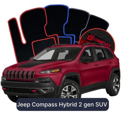 Velurové autokoberce OMEVO pro Jeep Compass Hybridní 2 gen SUV (2016-2026)