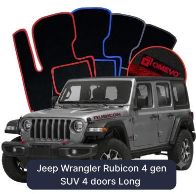 Velurové autokoberce OMEVO pro Jeep Wrangler Rubicon 4 gen SUV 4 dveře (2020-2025)