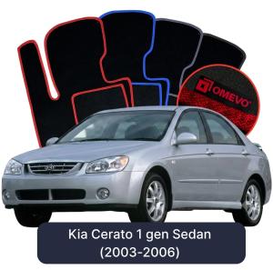 Velurové autokoberce OMEVO pro Kia Cerato 1 gen Sedan (2003-2006)