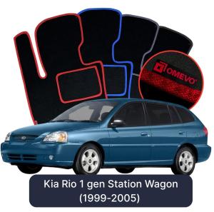 Velurové autokoberce OMEVO pro Kia Rio 1 gen Kombi (1999-2005)