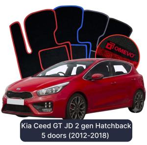 Velurové autokoberce OMEVO pro Kia Ceed GT JD 2 gen Hatchback 5 dveří (2012-2018)
