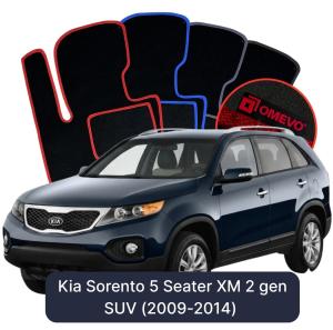 Velurové autokoberce OMEVO pro Kia Sorento 5 místný XM 2 gen SUV (2009-2014)