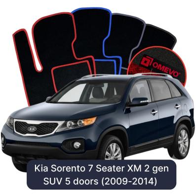Velurové autokoberce OMEVO pro Kia Sorento 7 místný XM 2 gen SUV 5 dveří (2009-2014)