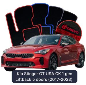 Velurové autokoberce OMEVO pro Kia Stinger GT USA CK 1 gen Liftback 5 dveří (2017-2023)
