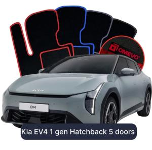 Velurové autokoberce OMEVO pro Kia EV4 1 gen Hatchback 5 dveří (2025-2026)
