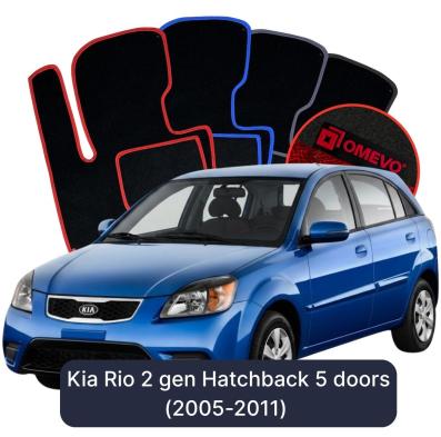 Velurové autokoberce OMEVO pro Kia Rio 2 gen Hatchback 5 dveří (2005-2011)