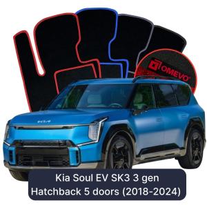 Velurové autokoberce OMEVO pro Kia EV9 GT-Line 6 místný 1 gen SUV (2023–2025)