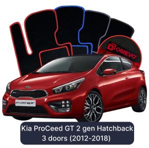 Velurové autokoberce OMEVO pro Kia ProCeed GT 2 gen Hatchback 3 dveře (2012-2018)
