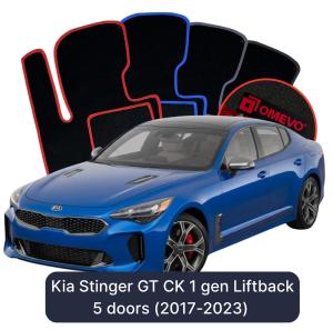 Velurové autokoberce OMEVO pro Kia Stinger GT CK 1 gen Liftback 5 dveří (2017-2023)