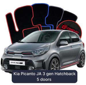 Velurové autokoberce OMEVO pro Kia Picanto JA 3 gen Hatchback 5 dveří (2017-2025)