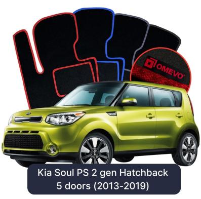 Velurové autokoberce OMEVO pro Kia Soul PS 2 gen Hatchback 5 dveří (2013-2019)