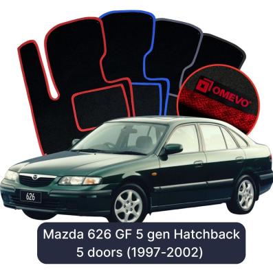 Velurové autokoberce OMEVO pro Mazda 626 GF 5 gen Hatchback 5 dveří (1997-2002)