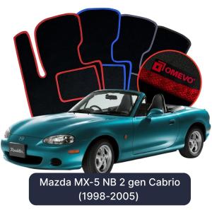 Velurové autokoberce OMEVO pro Mazda MX-5 NB 2 gen Cabrio (1998-2005)