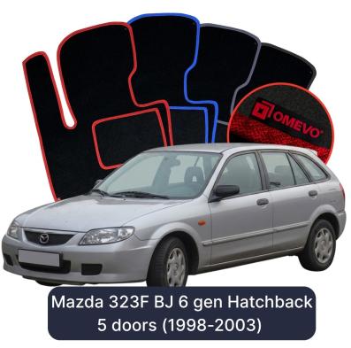 Velurové autokoberce OMEVO pro Mazda 323F BJ 6 gen Hatchback 5 dveří (1998-2003)