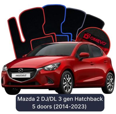 Velurové autokoberce OMEVO pro Mazda 2 DJ/DL 3 gen Hatchback 5 dveří (2014-2023)