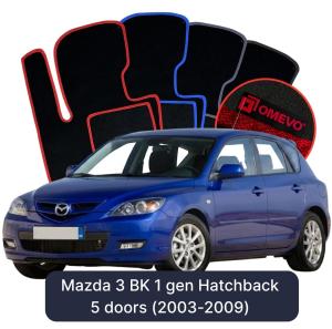 Velurové autokoberce OMEVO pro Mazda 3 BK 1 gen Hatchback 5 dveří (2003-2009)