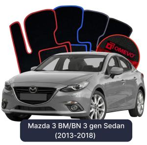 Velurové autokoberce OMEVO pro Mazda 3 BM/BN 3 gen Sedan (2013-2018)