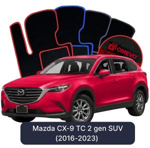 Velurové autokoberce OMEVO pro Mazda CX-9 TC 2 gen SUV (2016-2023)