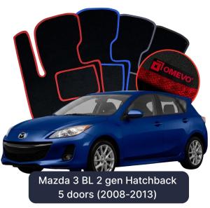 Velurové autokoberce OMEVO pro Mazda 3 BL 2 gen Hatchback 5 dveří (2008-2013)