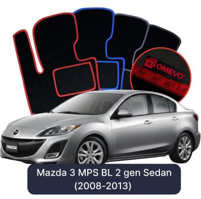 Velurové autokoberce OMEVO pro Mazda 3 MPS BL 2 gen Sedan (2008-2013)