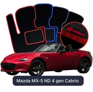 Velurové autokoberce OMEVO pro Mazda MX-5 ND 4 gen Cabrio (2014-2025)