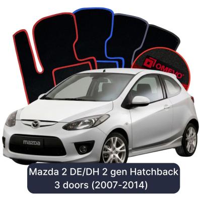 Velurové autokoberce OMEVO pro Mazda 2 DE/DH 2 gen Hatchback 3 dveře (2007-2014)