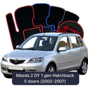 Velurové autokoberce OMEVO pro Mazda 2 DY 1 gen Hatchback 5 dveří (2002-2007)