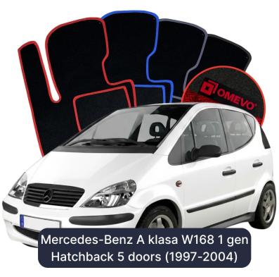 Velurové autokoberce OMEVO pro Mercedes-Benz Třída A W168 1 gen Hatchback 5 dveří (1997-2004)