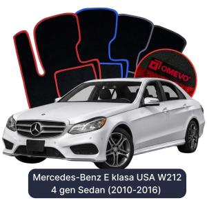 Velurové autokoberce OMEVO pro Mercedes-Benz Třída E USA W212 4 gen Sedan (2010-2016)