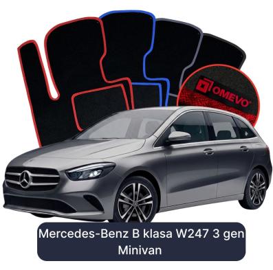 Velurové autokoberce OMEVO pro Mercedes-Benz Třída B W247 3 gen Minivan (2018-2025)