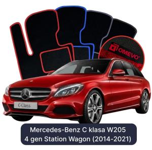 Velurové autokoberce OMEVO pro Mercedes-Benz C Třída W205 4 gen Kombi (2014-2021)