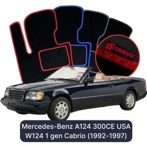 Velurové autokoberce OMEVO pro Mercedes-Benz A124 300CE USA W124 1 gen Cabrio (1992-1997)
