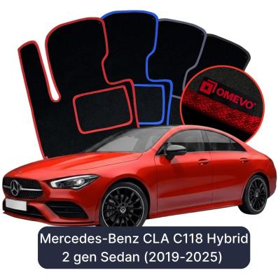 Velurové autokoberce OMEVO pro Mercedes-Benz CLA Hybridní C118 2 gen Sedan (2019-2024)