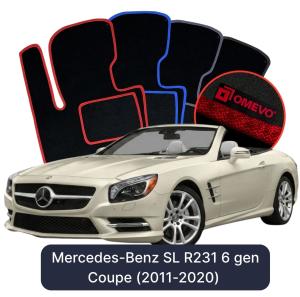 Velurové autokoberce OMEVO pro Mercedes-Benz SL R231 6 gen Kupé (2011-2020)
