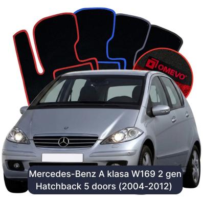 Velurové autokoberce OMEVO pro Mercedes-Benz Třída A W169 2 gen Hatchback 5 dveří (2004-2012)