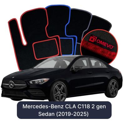Velurové autokoberce OMEVO pro Mercedes-Benz CLA C118 2 gen Sedan (2019-2024)