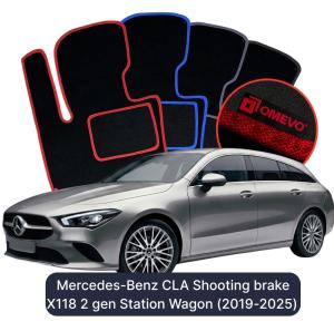 Velurové autokoberce OMEVO pro Mercedes-Benz CLA Shooting brake X118 2 gen Kombi (2019-2024)
