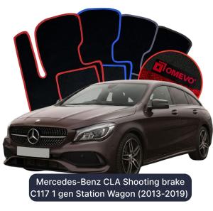 Velurové autokoberce OMEVO pro Mercedes-Benz CLA Shooting brake C117 1 gen Kombi (2013-2019)