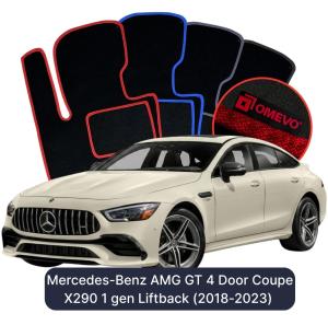 Velurové autokoberce OMEVO pro Mercedes-Benz AMG GT 4 Door Coupe X290 1 gen Liftback (2018-2023)