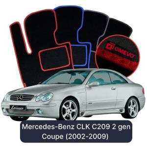Velurové autokoberce OMEVO pro Mercedes-Benz CLK C209 2 gen Kupé (2002-2009)
