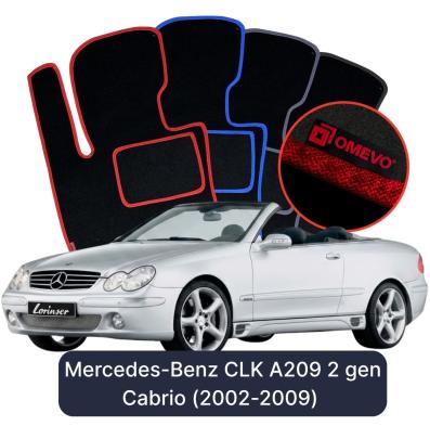 Velurové autokoberce OMEVO pro Mercedes-Benz CLK A209 2 gen Cabrio (2002-2009)
