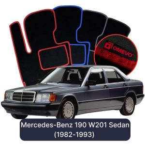 Velurové autokoberce OMEVO pro Mercedes-Benz 190 W201 Sedan (1982-1993)